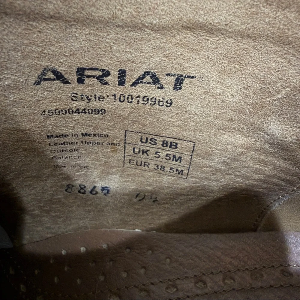 Ariat Women's Brown Leather Western Ankle Boots - Picture 8 of 8